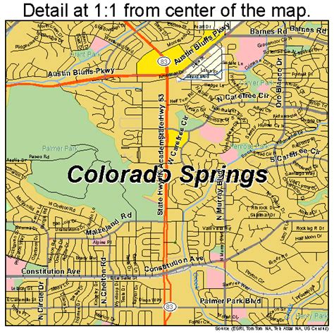 Colorado Springs Colorado Street Map 0816000