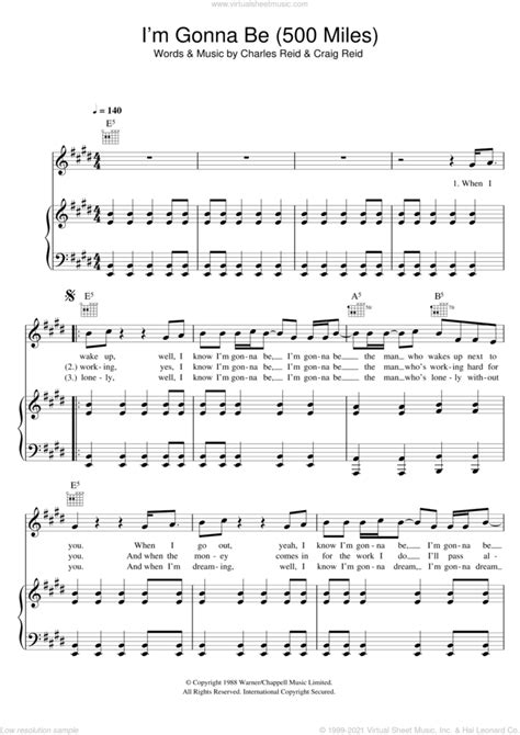 I M Gonna Be Miles Sheet Music For Voice Piano Or Guitar