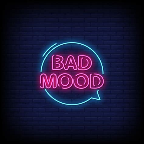 Bad Mood Neon Signs Style Text Vector 2187340 Vector Art At Vecteezy