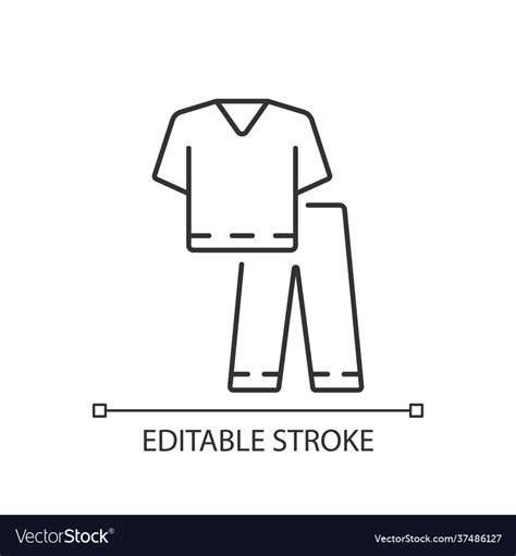 Scrub Suit Linear Icon Royalty Free Vector Image