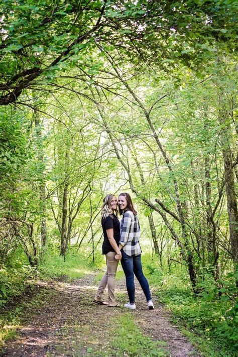 Outdoor Rustic Wisconsin Lesbian Engagement Shoot Equally Wed