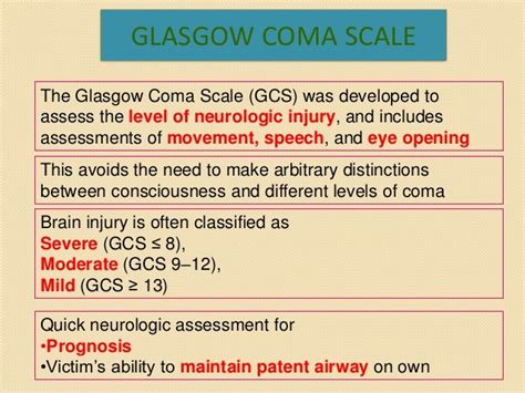 Glasgow Coma Scale Presentation