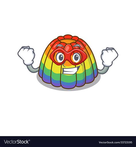 A Cartoon Concept Rainbow Jelly Performed Vector Image