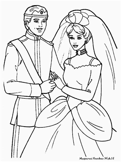 Gambar Mewarnai Cinderella Dan Pangeran Coloring My Page
