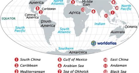 Mapa De Los Principales Mares Del Mundo Mapas Y