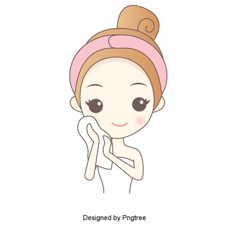 Cartoon Hand Painted Woman Spa Beauty Design Cartoon Hand Painted