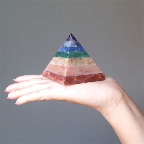 Chakra Pyramid 7 Layers Of Rainbow Goodness Healing Crystal — Satin