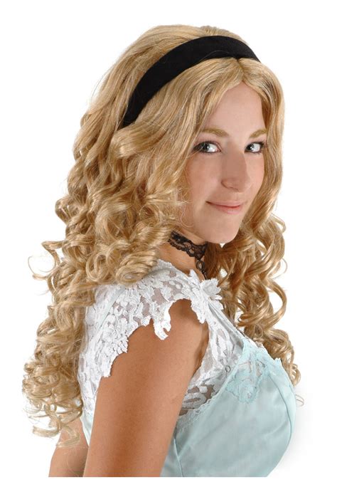 Deluxe Disney Alice In Wonderland Costume Wig Blonde Black