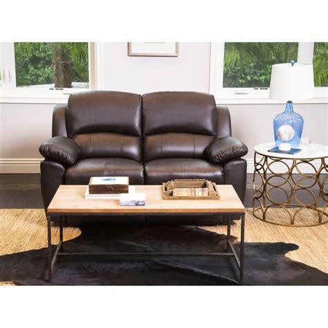 Shop Abbyson Westwood Brown Top Grain Leather Reclining Loveseat