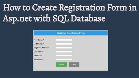 11 How To Create Registration Form In With Sql Database