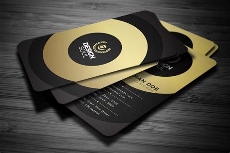 فایل لایه باز کارت ویزیت خلاقانه طلایی Gold Business Card ایران جی
