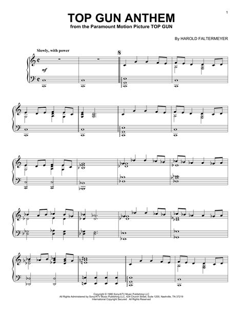 Top Gun Theme Piano Sheet Music Top Gun Anthem Sheet Music For Piano