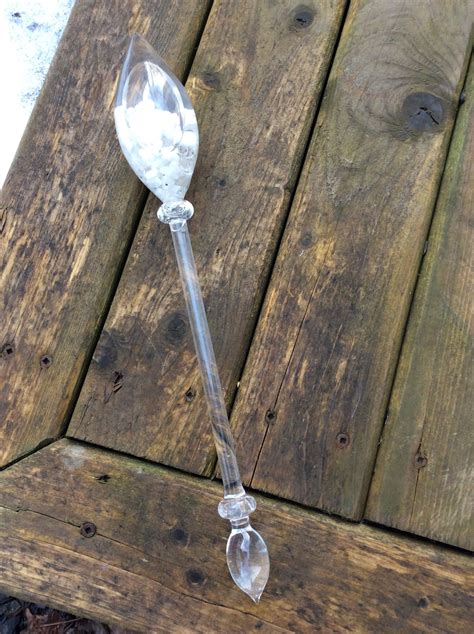 vintage bohemian glass wand on sale gem water wand crystal etsy