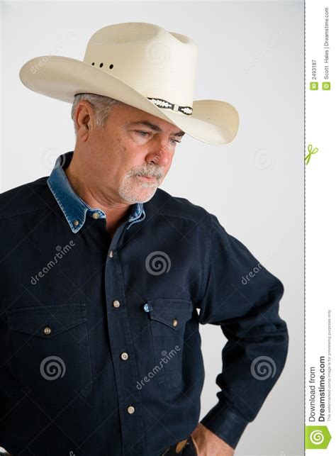 Cowboy Looking Sad Stock Image Image Of Black Glasses 2493187