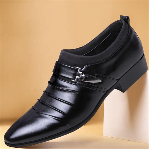 Buy Mens Casual Pointed Toe Italian Leather Shoes Soft Bottom Classic Formal Wedding Dress