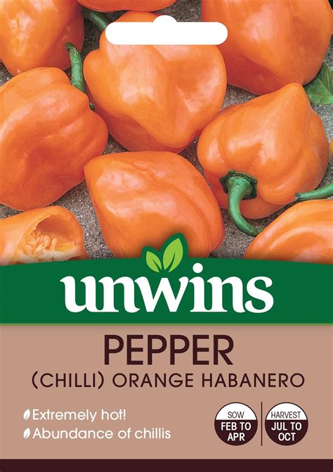 Pepper Chilli Orange Habanero Vegetable Seeds Unwins Jacksons