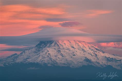 Rainier Sunset Tacoma Wa Kelly Selzler Photography