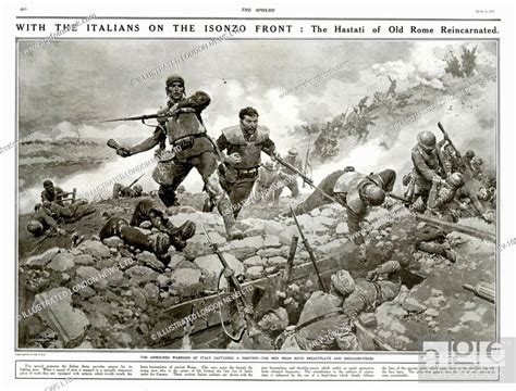 Italian Soldiers Charge And Capture A Position On The Isonzo Front