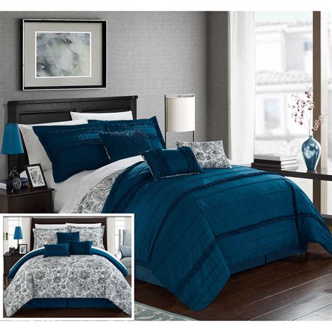 Chic Home Elle Reversible Comforter Set In Navy And Reviews Wayfair