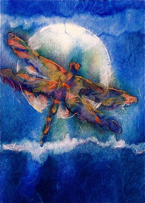 Dragonfly Watercolor Print Moon Painting By Alisapaints On Etsy 2800