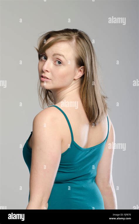 Young Woman Looking Back Stock Photo Alamy