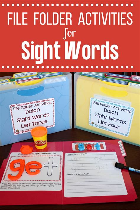 File Folder Sight Word Activities Make Take And Teach Sight Words