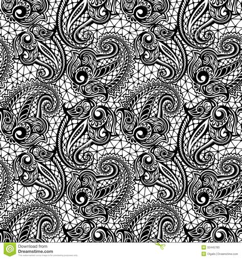 Paisley Seamless Lace Pattern Stock Illustration
