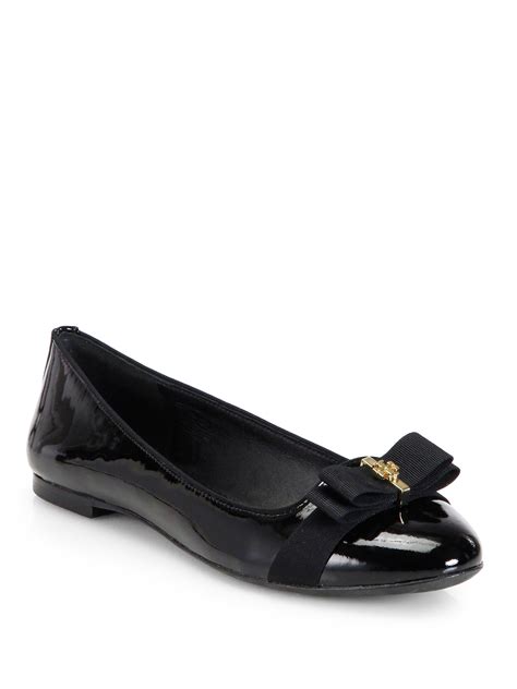 Lyst Tory Burch Trudy Patent Leather Ballet Flats In Black