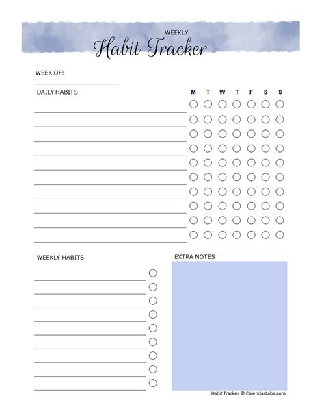 Printable Weekly Habit Tracker Printable Word Searches