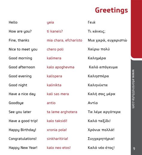 Learn Common Greek Language Phrases Tip Use The Transliteration In Red To Perfect Your