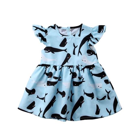 Blue School Of Whales Dress Whale Dress Baby Girl Summer Holiday