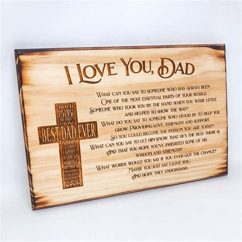 I Love You Dad Plaque Fathers Day T Dad Plaque Etsy
