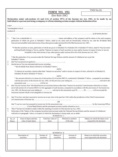 Form 15g Sample Filled Form Printable Forms Free Online