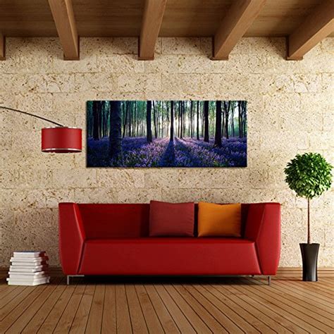 This type of décor is especially great for farmhouse. Visual Art Decor Framed Large Purple Canvas Wall Art Mild Sunshine Lavender Forest Landscape ...