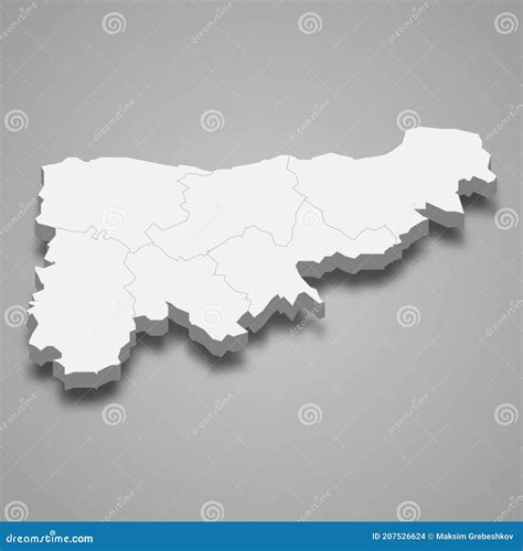 3d Isometric Map Of Komarom Esztergom Is A County Of Hungary Stock