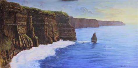 Cliffs Of Moher Ireland Oil Painting By Tomas Omaoldomhnaigh