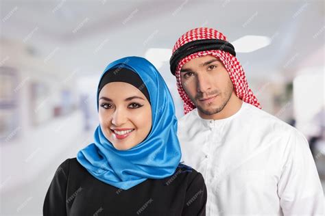 Premium Photo Saudi Arab Couple Marriage Looking With Love Isolate
