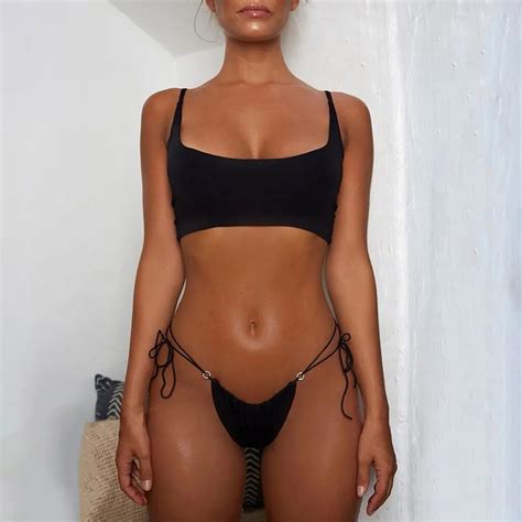 2019 Sexy Bikini Swimwear Women Bandeau Swimsuit Bandage Mini Micro Brazilian Bikini Set Beach