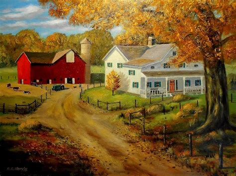 1930s Farm Painting By Richard Nervig