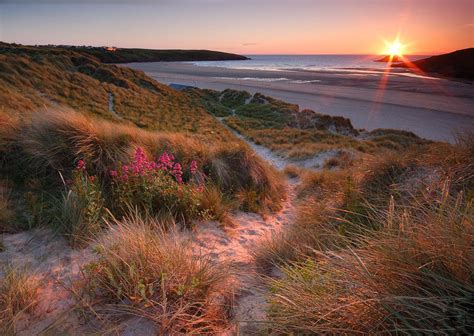 Crantock Beach Sand Dunes Newquay Coastal Gallery Landscape