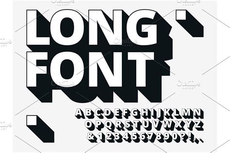 Ad Long Shadow Font Retro Boldness 3d By Tartila On Creativemarket