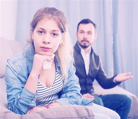Father And Daughter Arguing Stock Image Image Of Adolescence Male