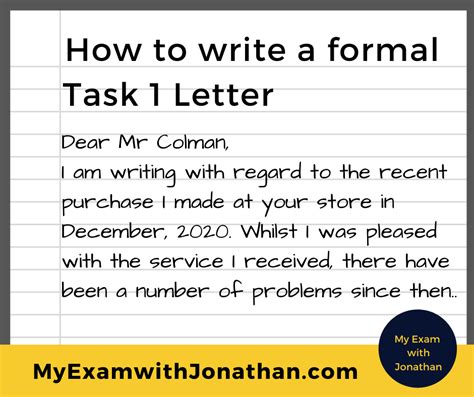 Ielts Writing Task 1 How To Write A Formal Letter — Ielts Teacher And
