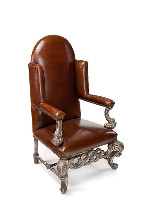 Pongsona massage recliner chair with heat ergonomic rocker recliner lounge chair,pu leather 360 degree swivel widened reclining sofa for livig room,with side pocket and remote control.(gold brown) 3.8 out of 5 stars 22. Antique Pair of Silver Gilt Leather Upholstered Wing ...