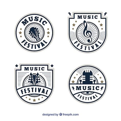 Free Vector Music Festival Logo Collection With Flat Design