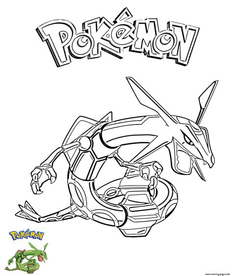 Pokemon Coloring Pages Rayquaza