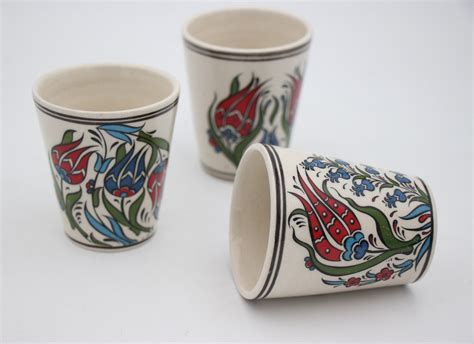 Hand Crafted Turkish Ceramic Water Glass In Tulip Design Nirvana