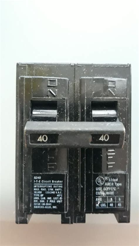 I T A 40amp Double Pole Standard Trip Circuit Breaker Ebay