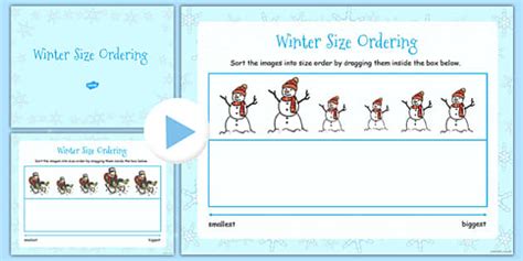 Winter Size Ordering Activity Iwb Lehrer Gemacht Twinkl