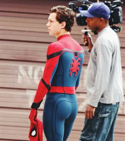 Tom Hollands Butt In Spiderman Costume Stuarte